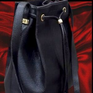 Vintage Nina Ricci Black Leather Bucket Bag
RARE Made in France